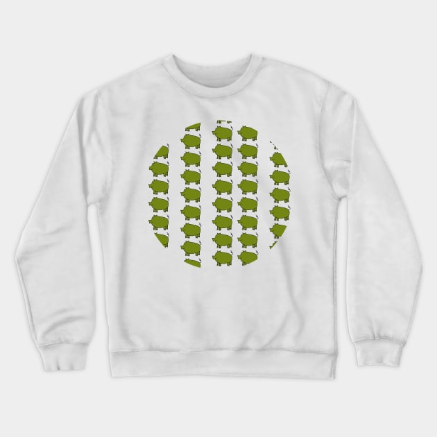 Green Pig Pattern Crewneck Sweatshirt by ellenhenryart
